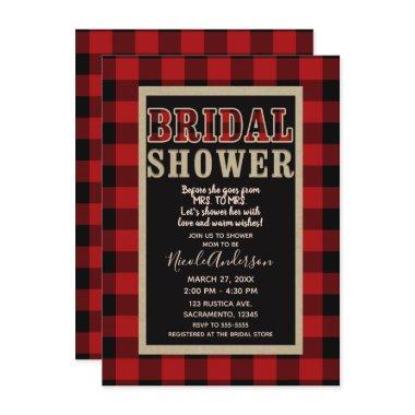 Rustic Red Black Buffalo Plaid