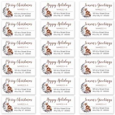 Rustic Red Fox Christmas Holiday Address Labels