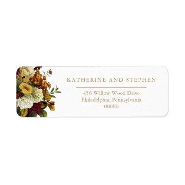 Rustic Red | Orange Floral Bouquet Wedding Label