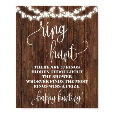 Rustic Ring Hunt Game Bridal Shower Wedding Sign