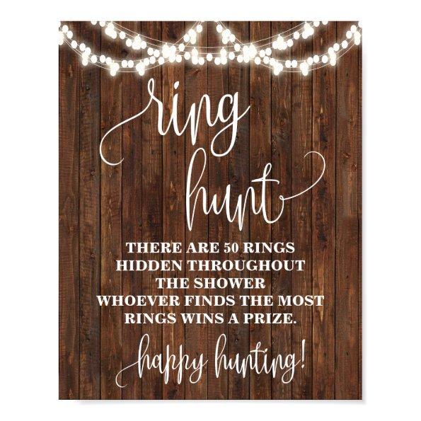 Rustic Ring Hunt Game  Wedding Sign