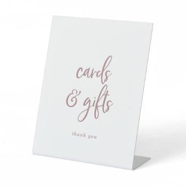 Rustic Rose Gold Script  and Gifts Pedestal Sign