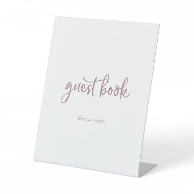 Rustic Rose Gold Script Guest Book Sign