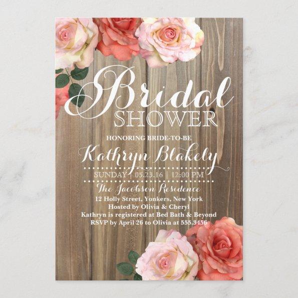 Rustic Roses | Bridal Shower Invitations