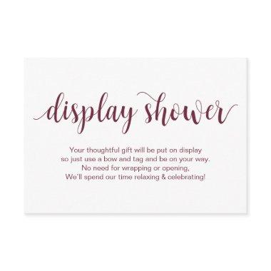 Rustic Script, Burgundy color, Display Shower Enclosure