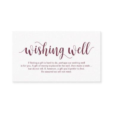 Rustic Script, Burgundy, Wedding Wishing Well Enclosure