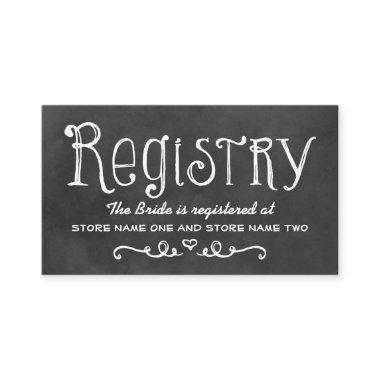 Rustic Script Chalkboard Wedding Black Registry Enclosure
