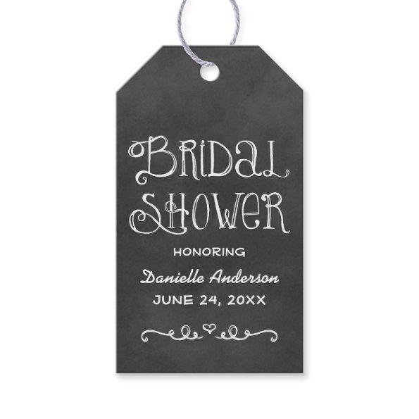 Rustic Script Chalkboard Wedding Bridal Shower Gift Tags