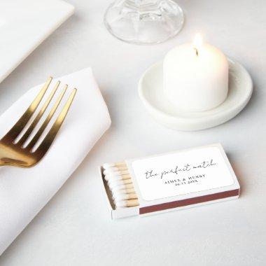 Rustic Script Elegant Modern Minimalist Wedding Matchboxes