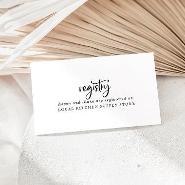 Rustic Script Gift Registry Enclosure Invitations