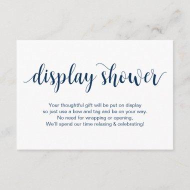 Rustic Script, Navy Blue color, Display Shower Enclosure Invitations