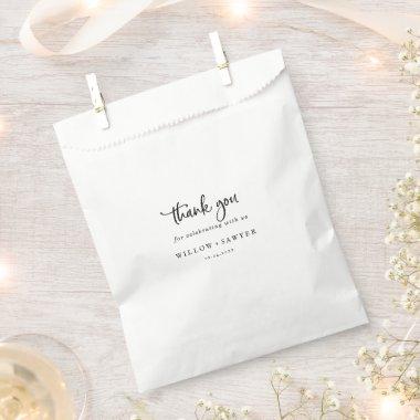 Rustic Script Thank You Wedding Favor Bag