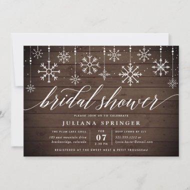 Rustic Snowfall Bridal Shower Invitations
