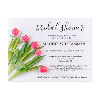 Rustic Spring Tulips Bridal Shower Invitations