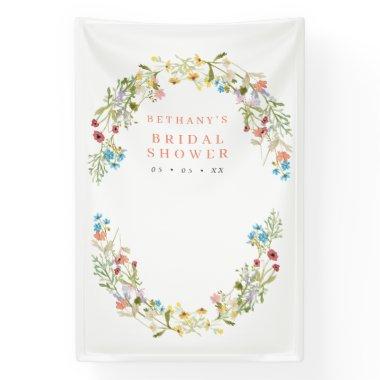Rustic Spring Wild Flowers Bridal Photo Backdrop Banner