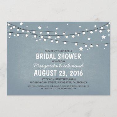 Rustic Starry Night Lights Bridal Shower Invitations