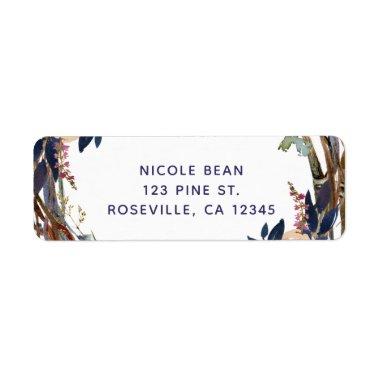 Rustic Stick Floral Wreath Modern  Label