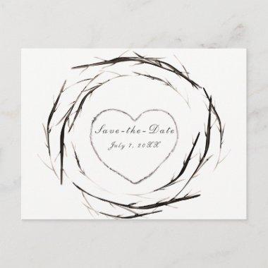Rustic Sticks Twigs Branches Wreath Save the Date Announcement PostInvitations