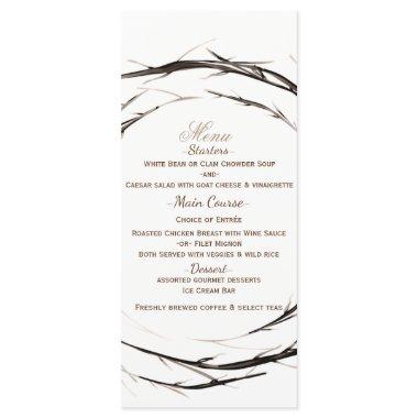 Rustic Sticks Twigs Branches Wreath Wedding Menu