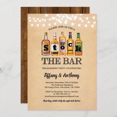 Rustic stock the bar engagement party retro Invitations