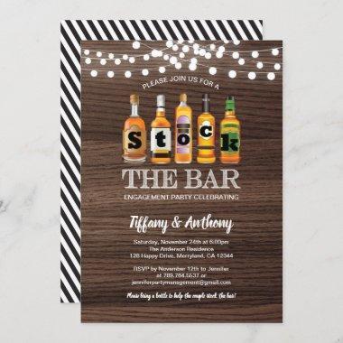 Rustic stock the bar engagement party wood Invitations
