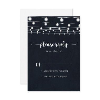 Rustic String Lights Calligraphy RSVP