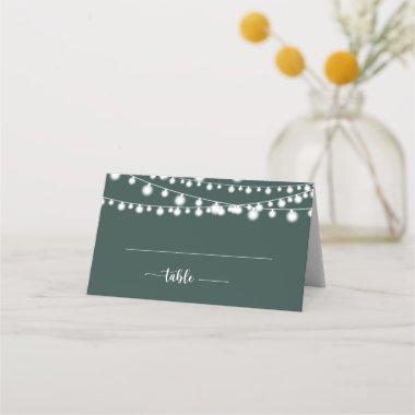 Rustic String Lights Green Wedding Place