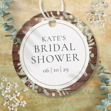 Rustic String Lights Greenery  Favor Tags