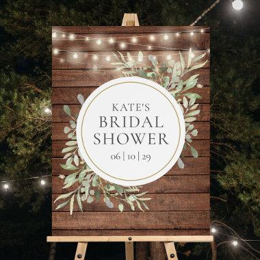 Rustic String Lights Greenery Bridal Shower Foam Board