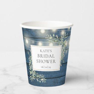 Rustic String Lights Greenery  Paper Cups