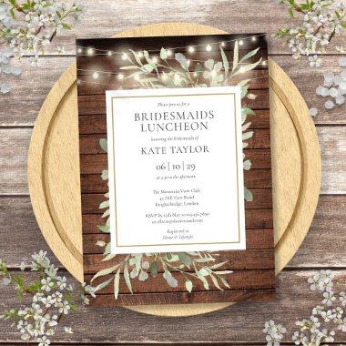 Rustic String Lights Greenery Bridesmaids Luncheon
