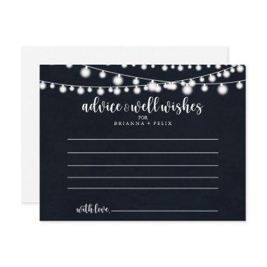 Rustic String Lights Wedding Advice Card
