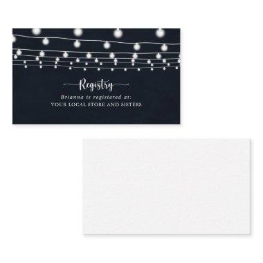 Rustic String Lights Wedding Gift Registry  Enclosure Invitations