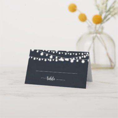 Rustic String Lights Wedding Place