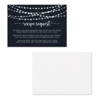 Rustic String Lights Wedding Recipe Request  Enclosure Invitations