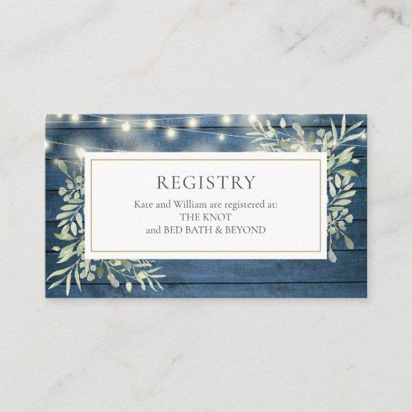 Rustic String Lights Wedding Shower Gift Registry Enclosure Invitations