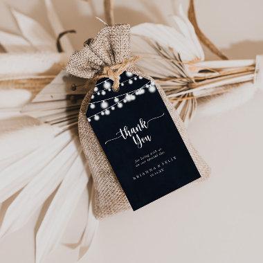 Rustic String Lights Wedding Thank You Gift Tags
