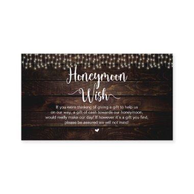 Rustic String Lights, Wood, Honeymoon Wish Enclosure