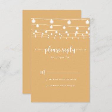Rustic String Lights Yellow Calligraphy RSVP