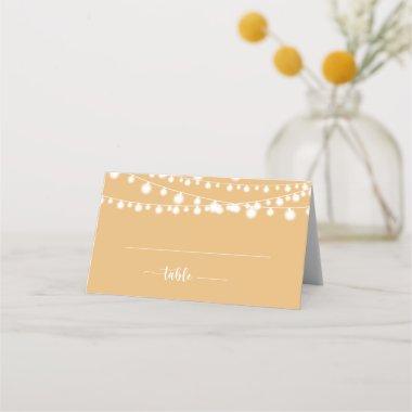 Rustic String Lights Yellow Wedding Place