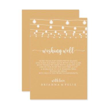 Rustic String Lights Yellow Wedding Wishing Well Enclosure Invitations