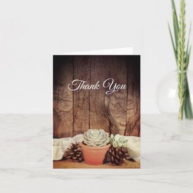 Rustic Succulent and Barn Wood Wedding Thank You