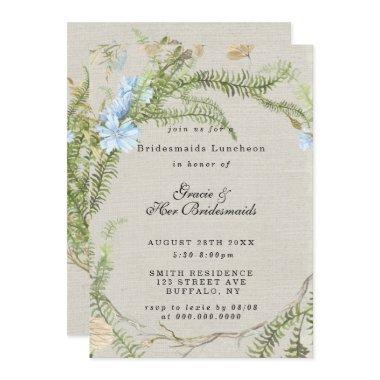 Rustic Summer Fern Bridesmaids Luncheon Invites