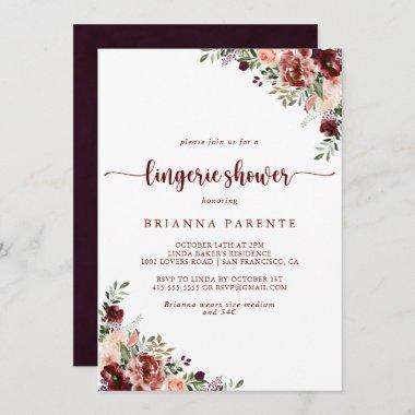 Rustic Summer Floral Bridal Lingerie Shower Invitations