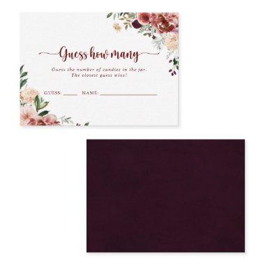 Rustic Summer Floral Guess How Many Game Invitations