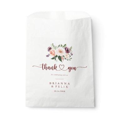 Rustic Summer Floral Thank You Wedding Favor Bag