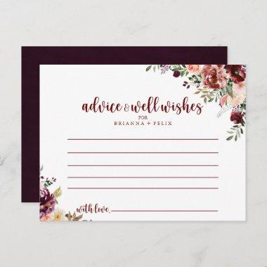 Rustic Summer Floral Wedding Advice Card