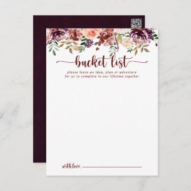 Rustic Summer Floral Wedding Bucket List Invitations