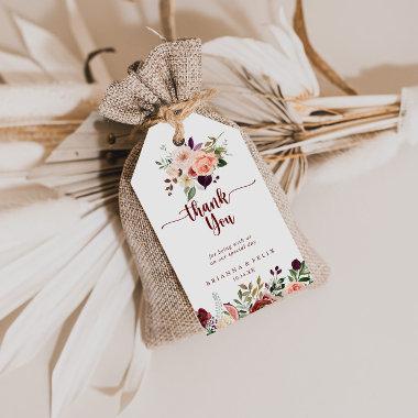 Rustic Summer Floral Wedding Thank You Gift Tags