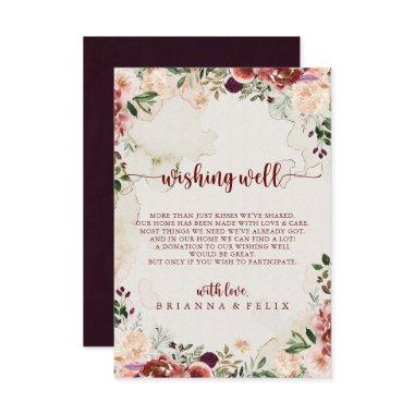 Rustic Summer Floral Wedding Wishing Well  Enclosure Invitations